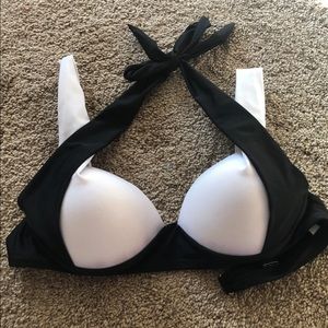 Black and white bikini top